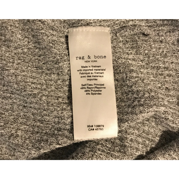 Rag & Bone Women's The Knit Rib Light Gray Hoodie - Size Small - Picture 5 of 10